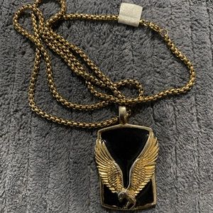 Gold plated eagle necklace